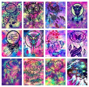 

Huacan New Arrivals Diamond Painting Full Square Flower Kit 5D DIY Diamond Embroidery Mosaic Owl Decorations Home