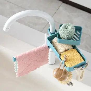 

Faucet Drain Rack Kitchen Sink Storage Rack Suction Cup Washing Bowl Sponge Holder Bathroom Corner Kitchen Organizer Accessories