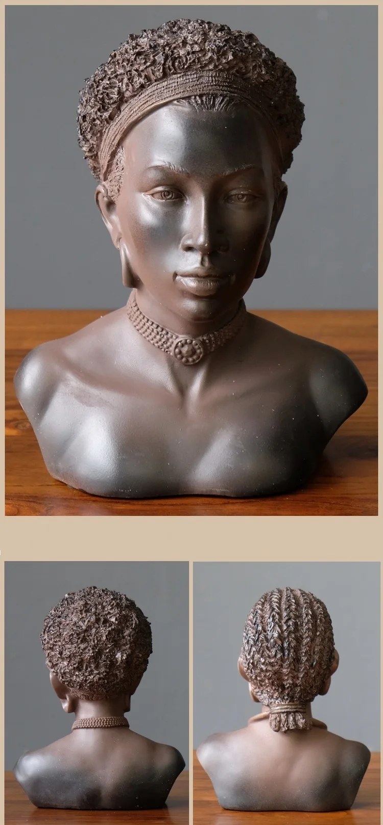 Американские страны африканские красивые женщины искусство Скульптура девушка фигура головные портреты статуя декоративные изделия из полимера для дома R3166