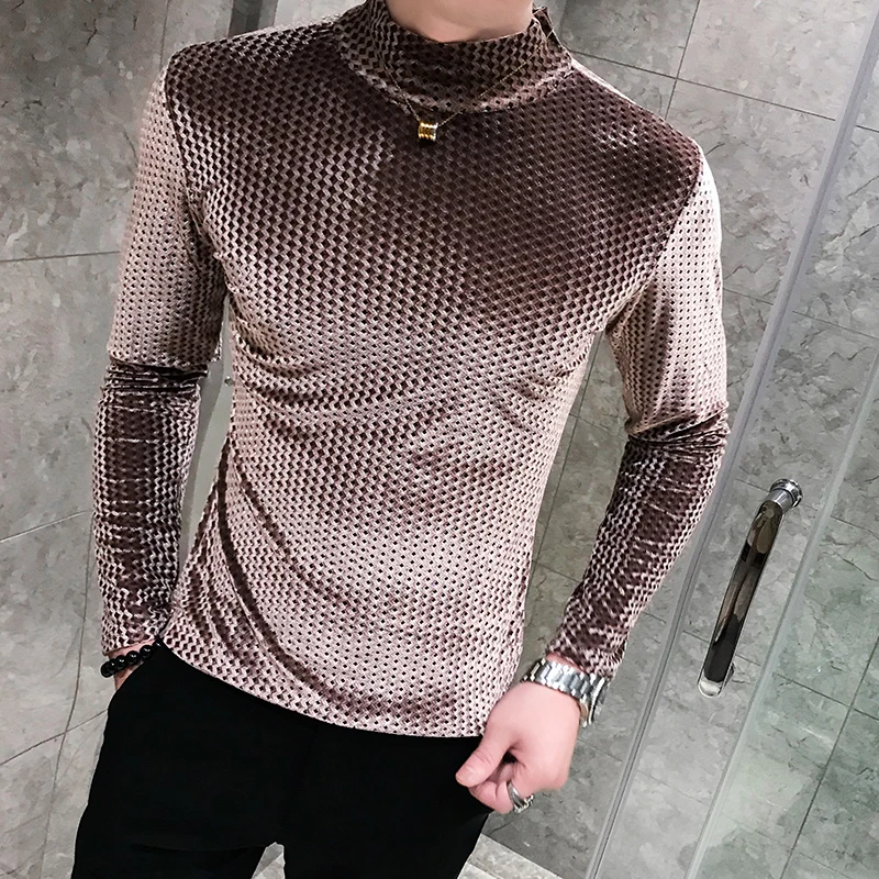 T shirts Men High Neck Pullover Mens 
