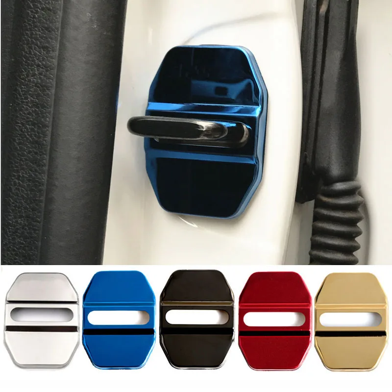 Car Styling Door Lock Cover for Benz C E S GLK CLA GLA Class Auto Interior Anti Rust Protective Covers 4pcs/set with LOGO AM | Автомобили
