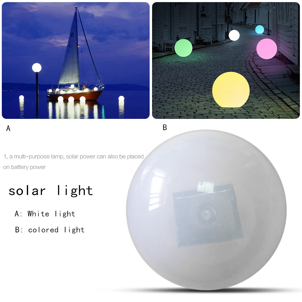 Solar LED Floating Underwater Color Lights Swimming Pool Pond Garden Outdoor Waterproof Lamp - Испускаемый цвет: White light