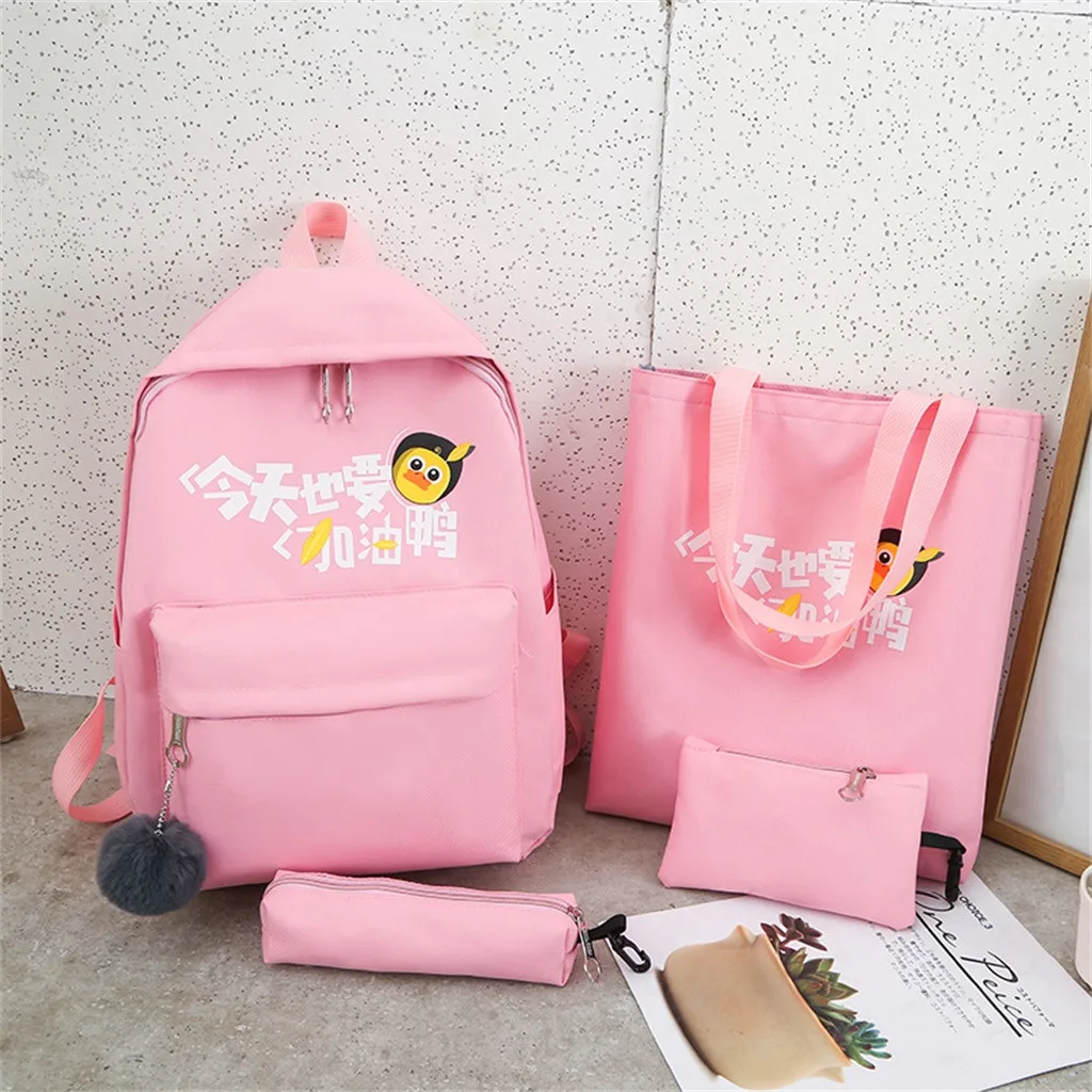 Aelicy 4 шт./компл. китайский принт Mochila холщовый рюкзак дорожный Рюкзаки для отдыха для девочек-подростков школьный рюкзак