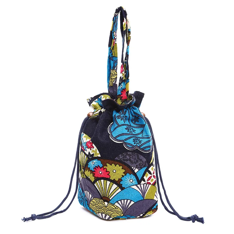 

Fashion Drawstring Bag Printing Women Daily Casual Girl's Canvas Tote Bag Shoulder Purses and Handbags