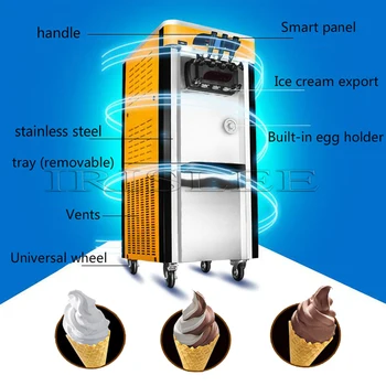 

Hot Sale Three Flavors Tabletop Soft Ice Cream Machine