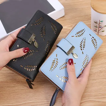 

Hot Selling Women Wallet RFID Blocking Scrub Leather Multi Card Holder Purse Zipper Wallet Ladies Coin Purse -B5