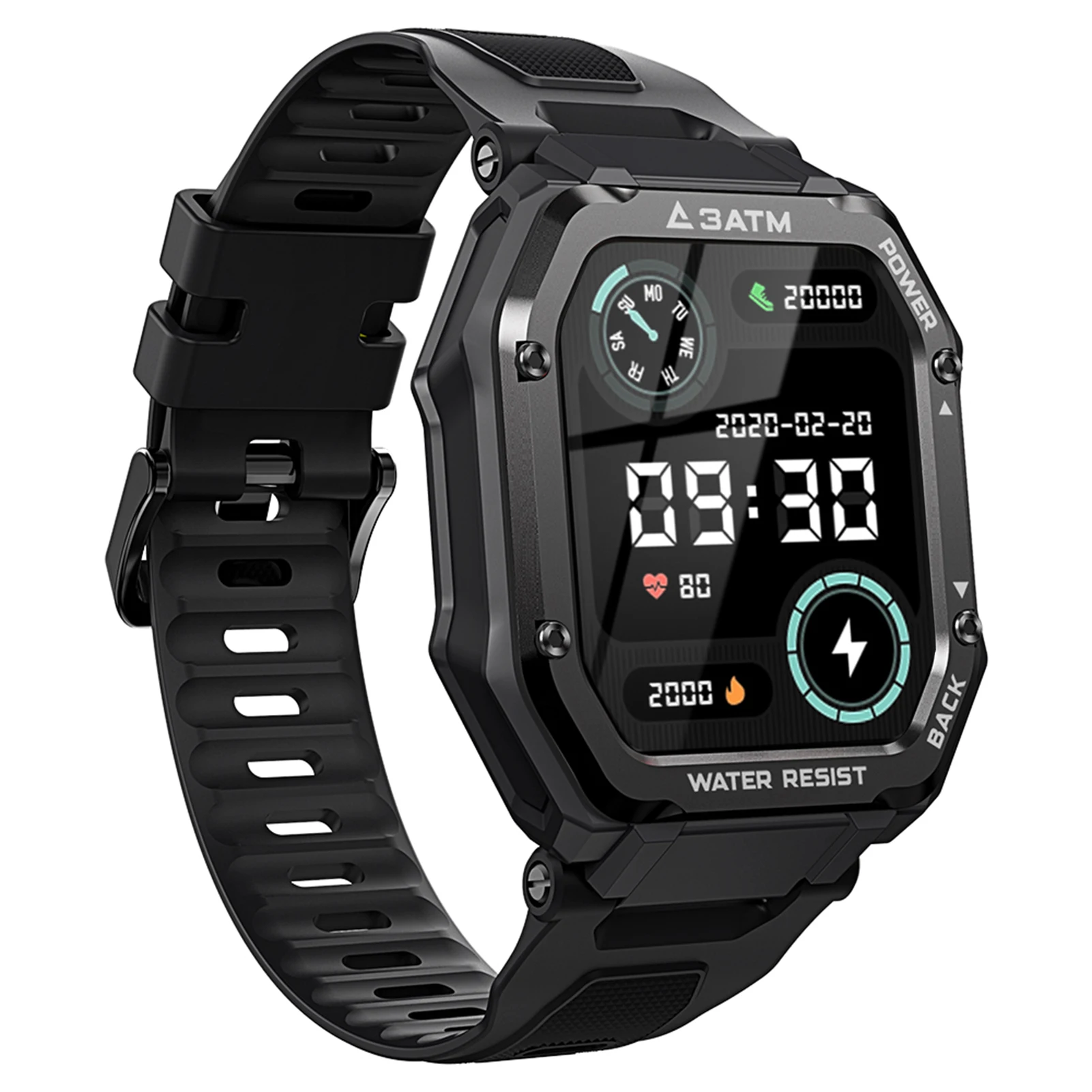 C16 Smart Watch Men Woman Fitness 1.7 Inch Blood Pressure Monitor Tracker Wristband Outdoor Sports 3ATM Waterproof Smartwatch 