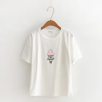 

sexy shirt short sleeves students' loose fitting cartoon design fresh thin t shirt sweatshirt round neck bodysuit