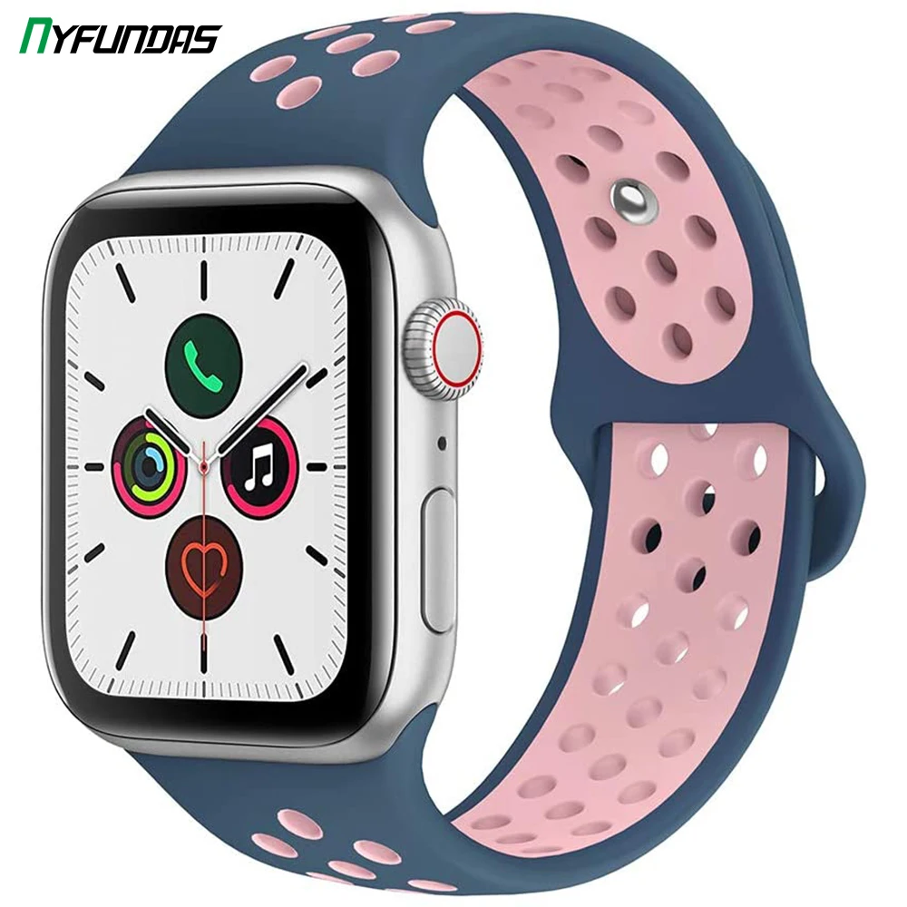 

Silicone Strap Band for iWatch Apple Watch Series 5 4 3 2 1 38 40 42 44 mm 38mm 40mm 42mm 44mm Sport Bracelet For Girls Women