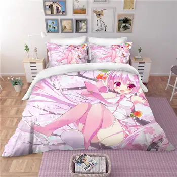 

Anime Hatsune Miku Bedding Duvet Covers Set Two Dimensions Quilt Cover Pillowcase 2/3 Piece Bedclothes Girls Bedroom Bed Cover