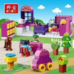 BanBao строительные блоки с большими частицами 6537, детские пластиковые сборные бои, вставленные развивающие строительные блоки для девочек