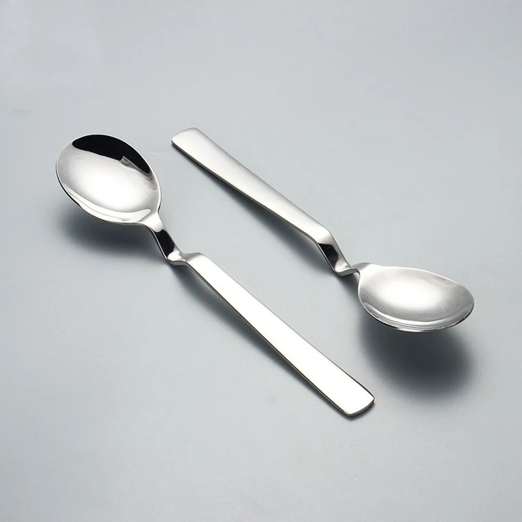 Creative Curving Silver Stainless Steel Metal Flatware Spoon Meal spoon hanging cup spoon dessert awl 19×4cm hygiene new 107