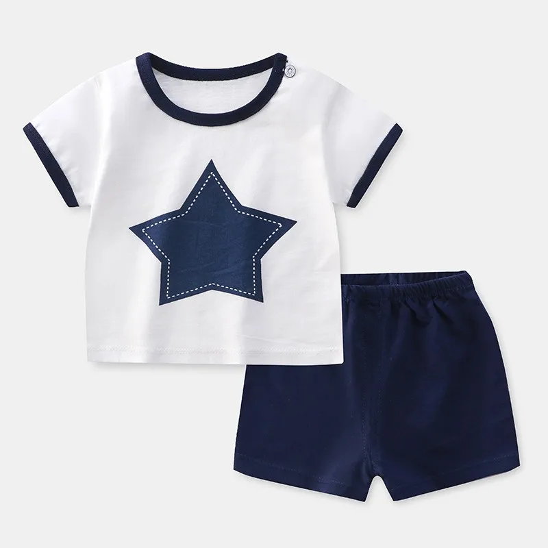 Summer Kids Boy Clothes Fashion Caryoon Dinasaur Tracksuit T-shirt Shorts 2 Piece Suit Infant Biy Girl Clothes Set Newborn