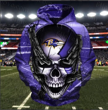 00370 Мода Baltimore Ravens 3D Толстовка крутая футбольная Толстовка - Цвет: 00370