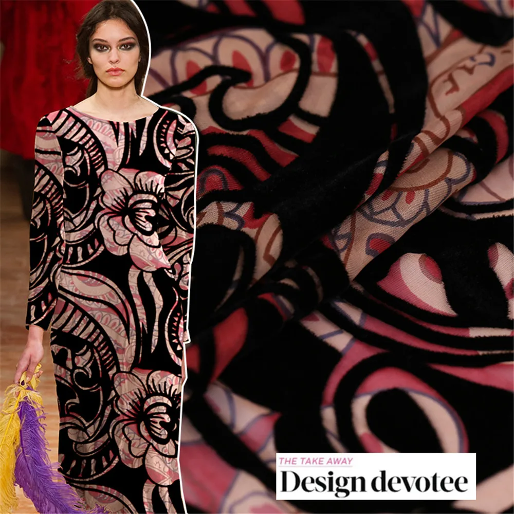 

Новое поступление, шелковая бархатная ткань с привлекательным цветочным принтом для женской одежды чонсам