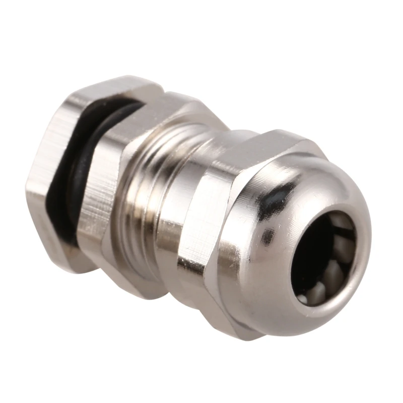 5 Pcs M12 Metal 3-6.5mm Dia Waterproof Cable Glands Connector