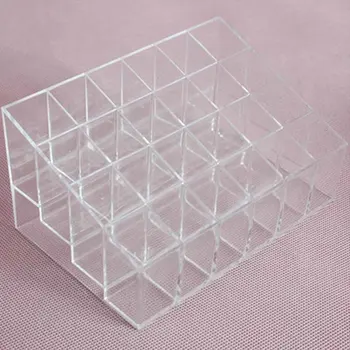 

24 Grid Lipstick Holder Plastic Cosmetic Organizer Lipsticks Display Rack Portable Makeup Storage Box