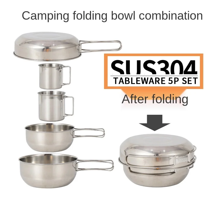 Outdoor Tableware Portable Set Camping Folding Tableware Picnic Self-Driving Travel Essential Camping Equipment Supplies Full