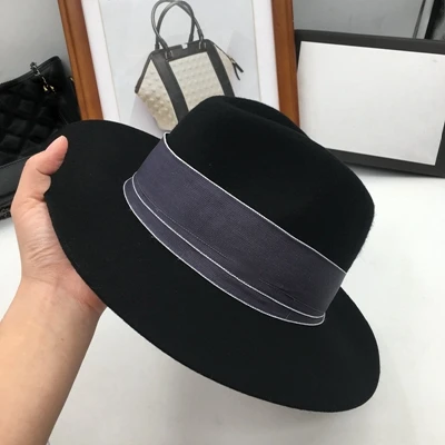 Fedoras M Sir Mark, шапка, британский Джокер, серия han, Ретро стиль, шляпы с широкими полями для мужчин и женщин, стильная шерстяная Новинка - Цвет: black