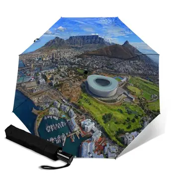 

Cape Town creative men's and women's automatic three fold umbrella rainy day colorful fashion umbrella