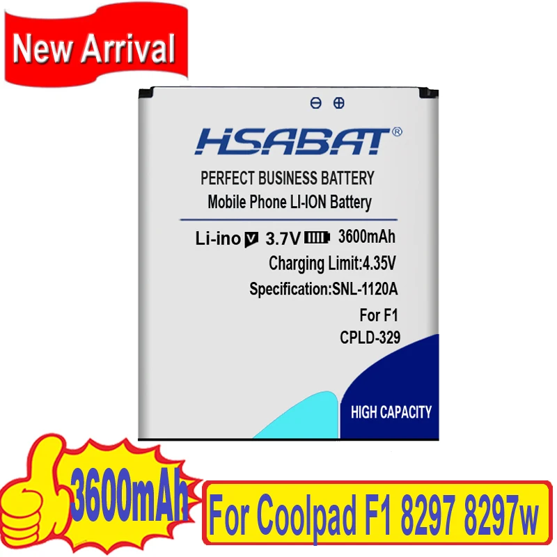HSABAT 3600mAh cpld 329 Phone Battery Use for Coolpad F1 battery 8297