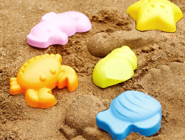 5-In-1 Plastic Sandbeach Toy Set Outdoor Beach Sanding Toy Animal Mold Toy Random Color Kids Sand Sea Toys 4