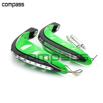 

7/8'' Universal Motorcycle Hand Guard Protector 22mm HandGuards w/ White LED Turn Signal Lights for KTM Honda Suzuki Yamaha YZF