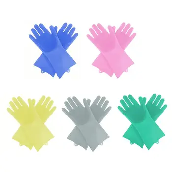 

1 Pair Silicone Gloves Kitchen Special Cleaning Brush Bowl Waterproof Insulation Housework Dishwashing Artifact Cleaning Tool