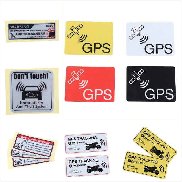 2/3pcs Warning Lable Gps Tracking Alarm System Sticker Anti-theft Reflective Vinyl Sticker For Car Motocrclye Bike - Car Stickers - AliExpress