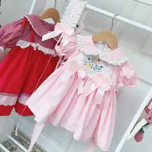 Платье принцессы для маленьких девочек; Новое поступление; сезон весна-лето; платье с вышивкой для девочек; Размеры 80-120 см