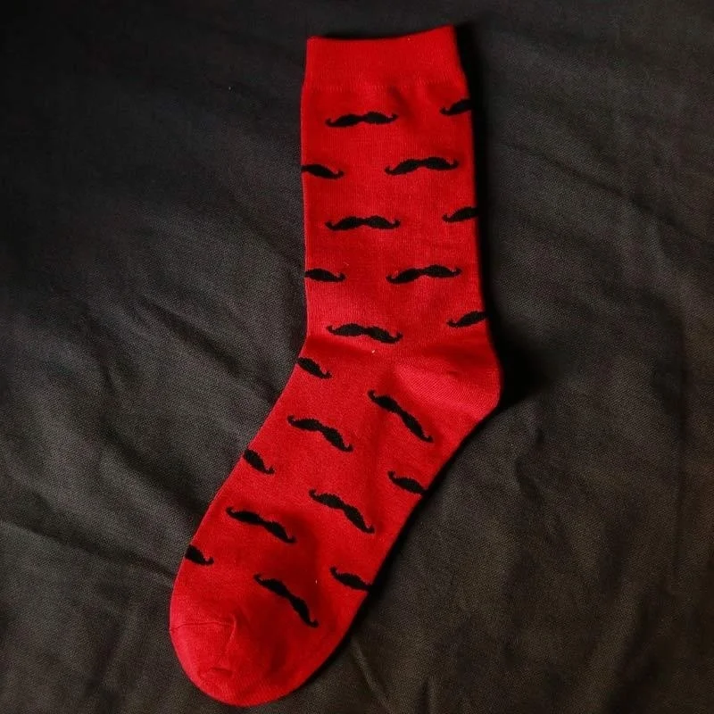 Мужские носки повседневные без пятки из чистого хлопка с рисунком бороды мужские