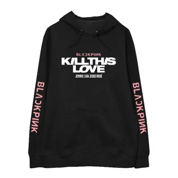 

KPOP BLACKPINK KILL THIS LOVE Album Fleece Hoodie Hip Hop Casual Loose Hooded Pullover Printed Long Sleeve Sweatshirts WY1009