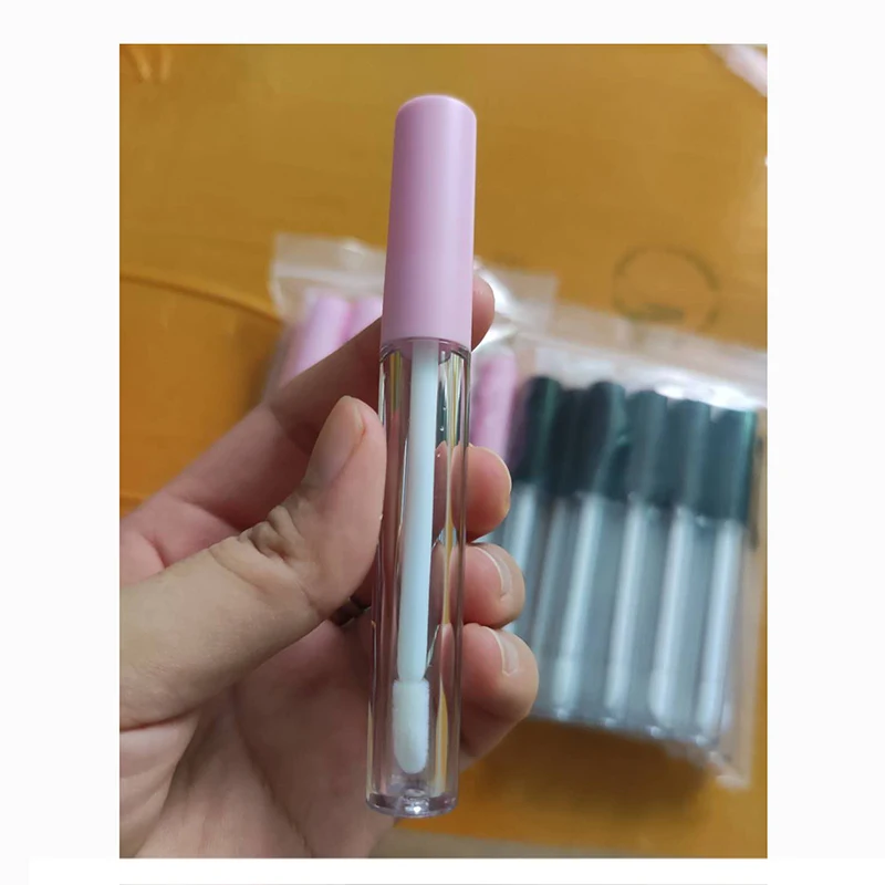 

Pink Empty Lipgloss Tubes Lip Gloss Tube Reusable DIY Lip Glaze Tube with Wand Brush Lip Gloss Bottle