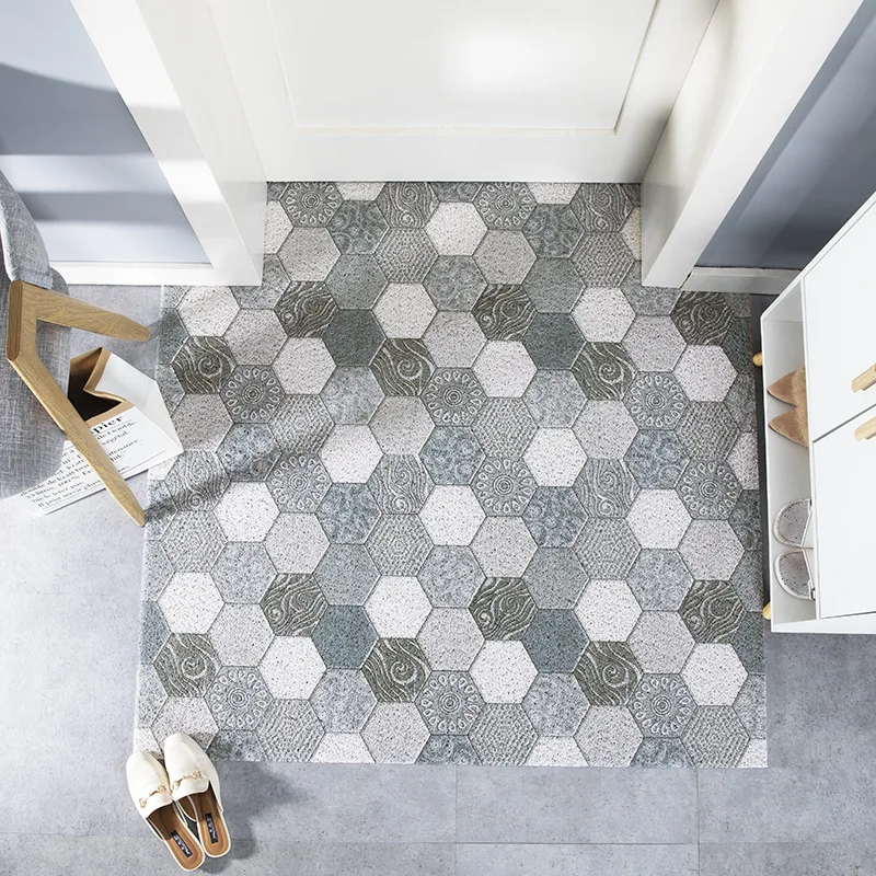 

Doormat Dust Removal Anti-slip PVC Silk Loop Door Mat Entrance Rubbing Custom Irregular Shape Rug Nordic Minimalist Carpet