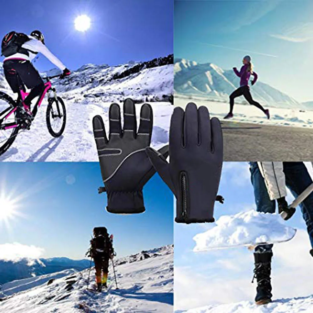 1 пара перчаток для сенсорного экрана s m ens зимние теплые перчатки водонепроницаемые перчатки для всех пальцев перчатки для сенсорного экрана для езды на велосипеде на открытом воздухе рабочие s m l