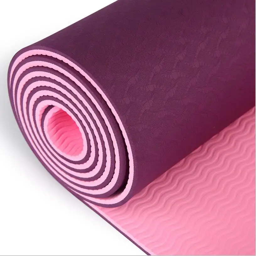 Double Colors 6mm Thickened Non-slip TPE Yoga Mat Extended Fitness Mat Non Slip Carpet Mat For Beginner Exercise Mats