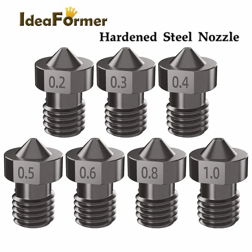 1.75mm, 0.4mm E3D Hardened Steel Nozzle Triple Pack 