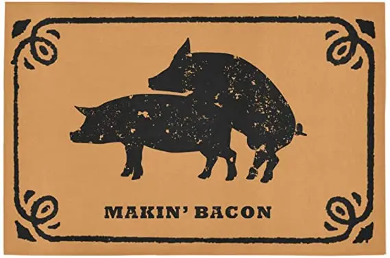 

Kitchen mat rubber Backing - Makin bacon - Size: 18-Inches x 30-Inches - Pile Height: 0.6-Inches