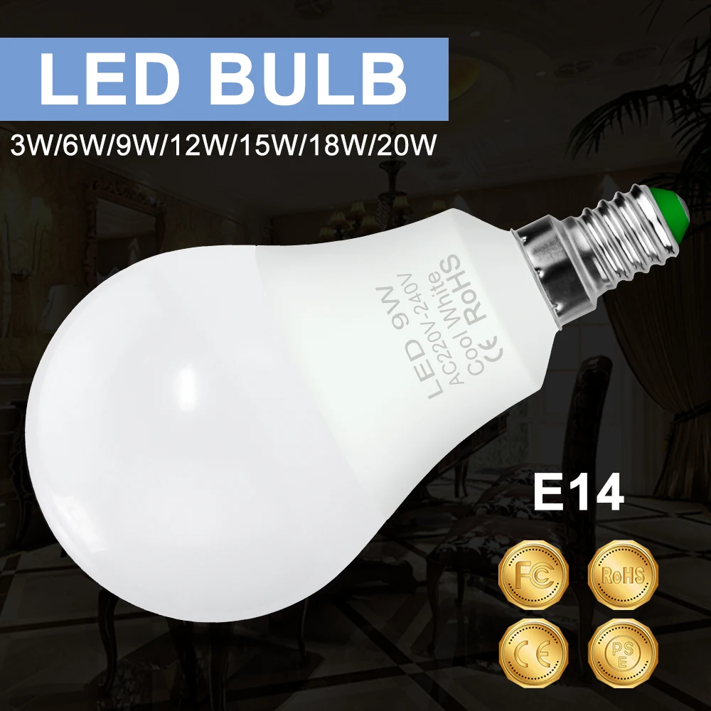 

LED Bulb Lamps E27 6W 9W 12W 15W 18W 20W 220V 2835 LED+Lighting Real Power Spotlight High Brightness Ampolleta LED Bombillas