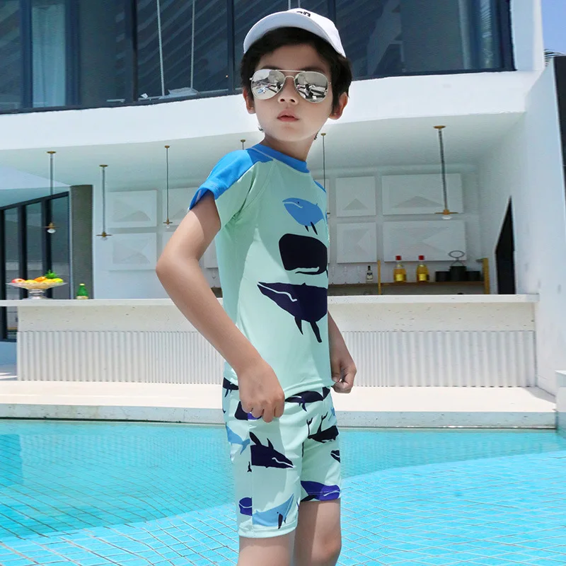 

Chang Ning 2019 New Style BOY'S Handsome Cool Two-piece Swimsuits KID'S Swimwear Cute Students Swimming Trunks Split Type