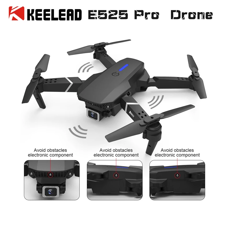 Квадрокоптер KEELEAD Mini Drone 4K с двойной камерой для обхода препятствий и