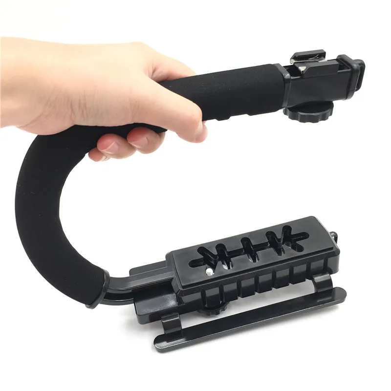 C Shaped Holder Grip Video Handheld Stabilizer for DSLR Nikon Canon Sony Camera and Light Portable SLR Steadicam for Gopro