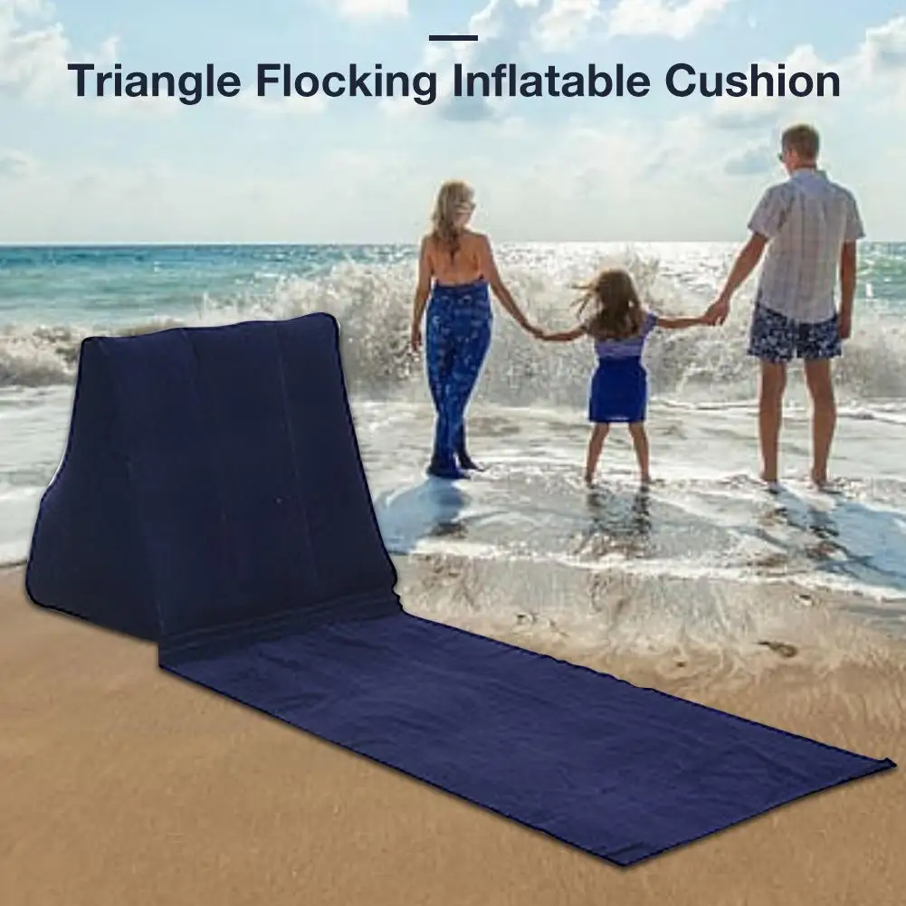 

Camping Mat PVC Triangle Cushion Soft Flocking Pillows For Beaches Parks Outdoor Camping Folding Cover Bedding Triangle Cushion