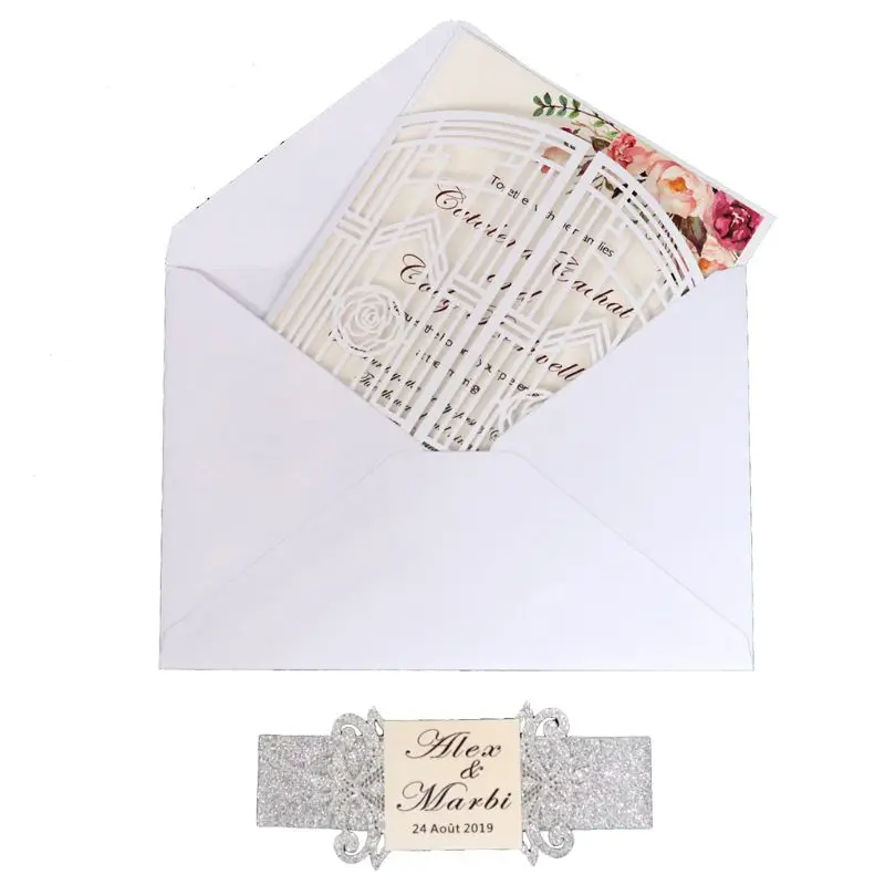  20 Pcs European Style Wedding Invitation Cards with Seals Envelopes Kits Supply - 4.0005E+12