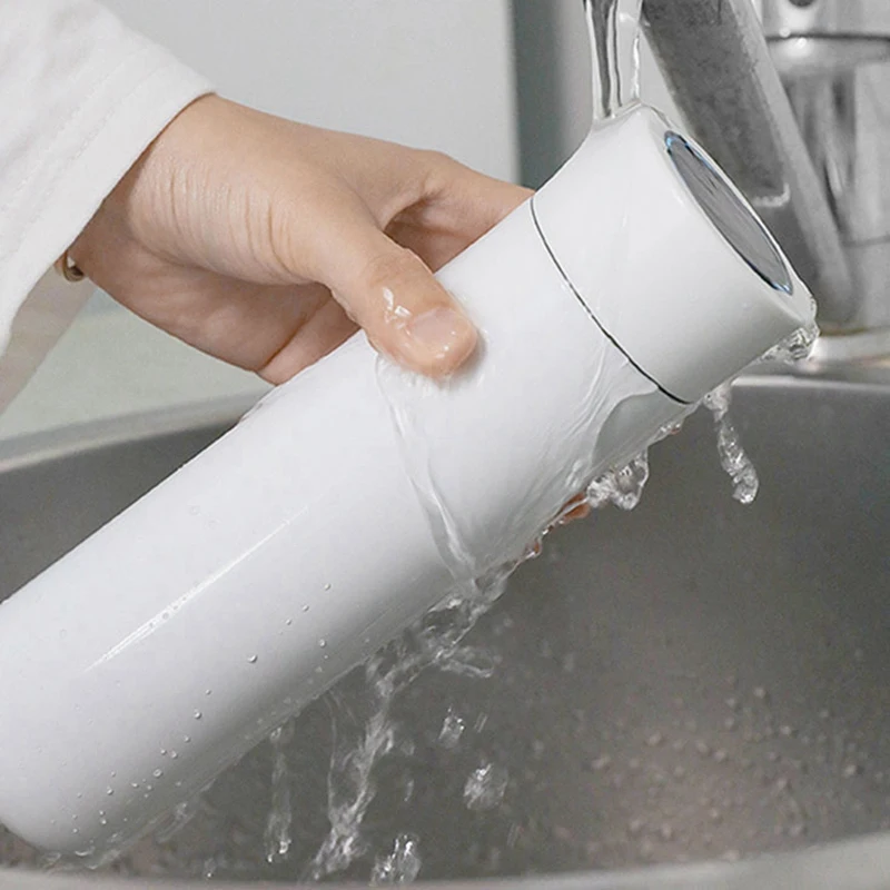 Healthy Smart Vacuum Insulation Bottle With Water Drinking Reminder Led Temperature Press Screen Thermos Cup 380Ml Thermal Flask