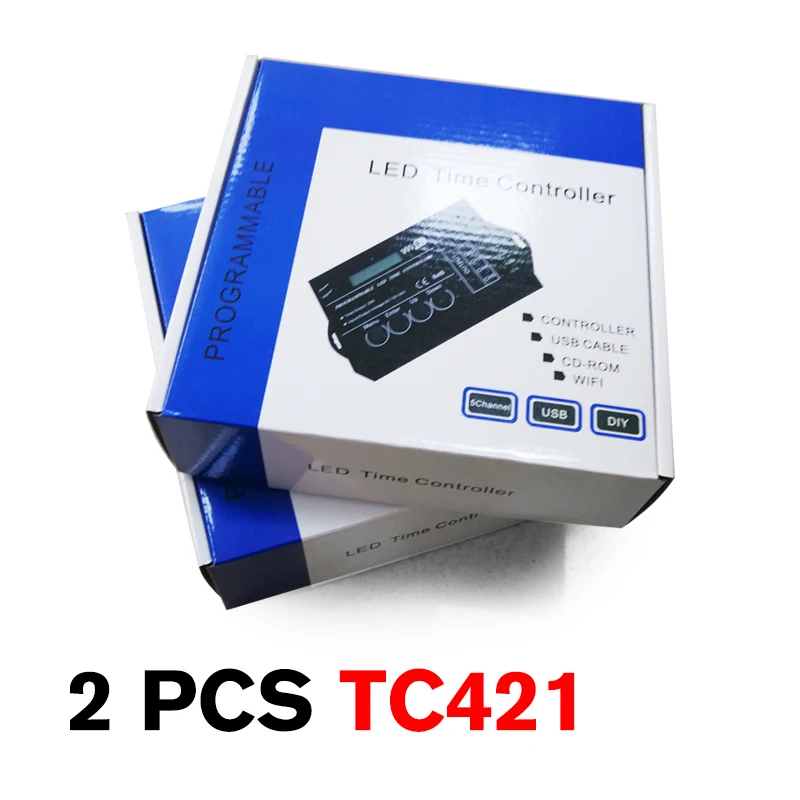 TC421 x2 pcs Модернизированный TC420 TC421 программируемый по времени 5 CH выход светодиодный светильник, широко используемый в аквариумах, аквариумах, растениях - Цвет: TC421 x2 pcs