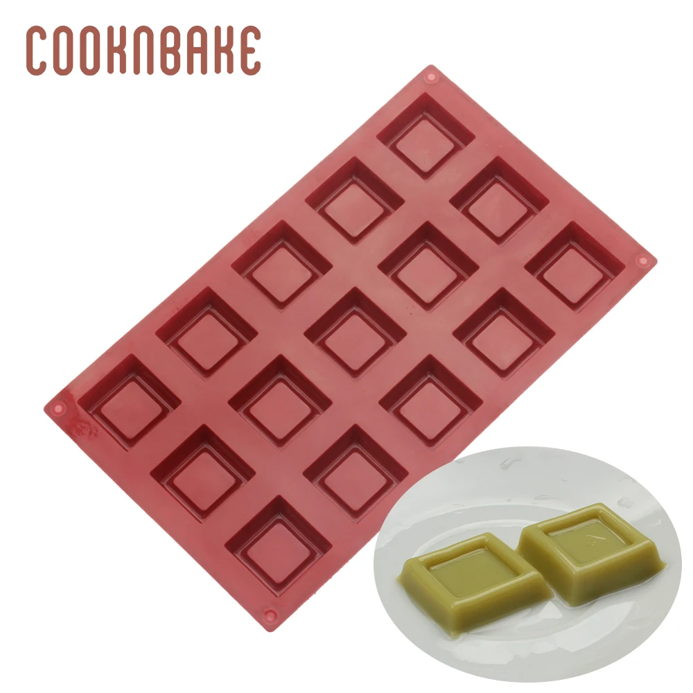 COOKNBAKE квадратная силиконовая форма для выпечки торта инструмент для выпечки шоколадных конфет желе пудинга ледяная форма для изготовления мыла вручную прессформы 15 отверстий