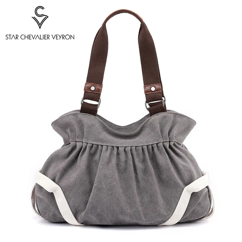 

2019 Simple Canvas Bags Women Handbag New Casual Bag Ladies Shoulder Bag Dumplings Bags Large Capacity Handbag Package Totes Sac