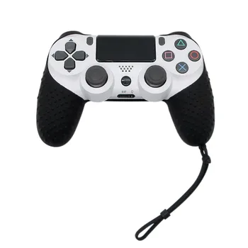 

Skin Non-slip Grip Cover Case with Lanyard Game Accessories Point Handle Cover Soft Silicone for Sony PS4 Game Controller Piece