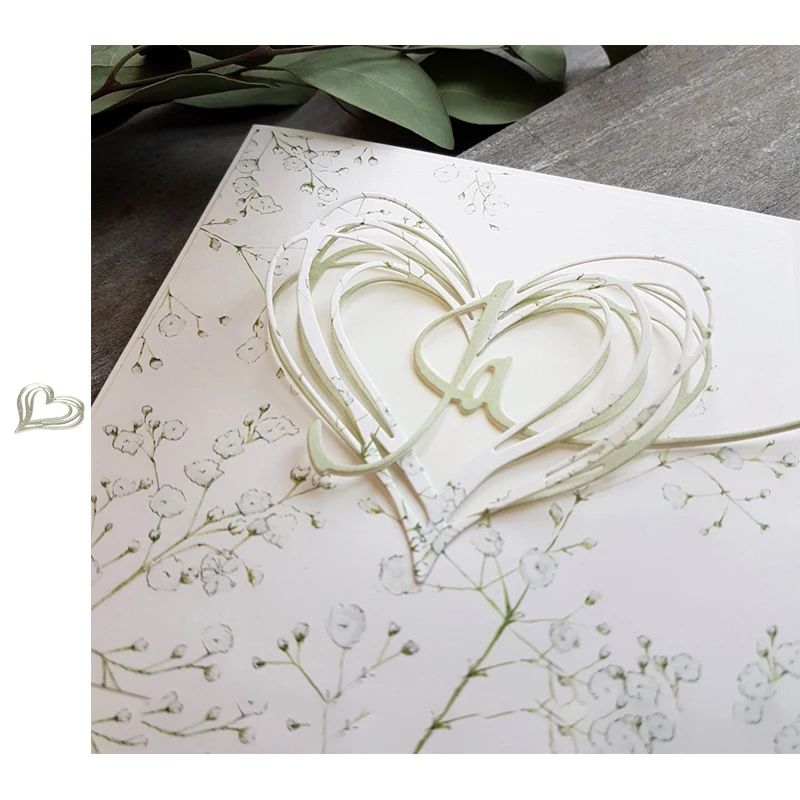 

Miss Vintage 2021 New Arrival Heart Metal Cutting Dies DIY Scrapbooking Carbon Sharp Craft Die Photo Invitation Cards Decoration